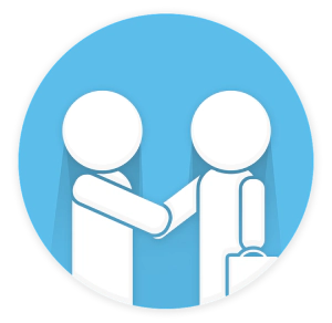 Basic Graphic of human shapes shaking hands